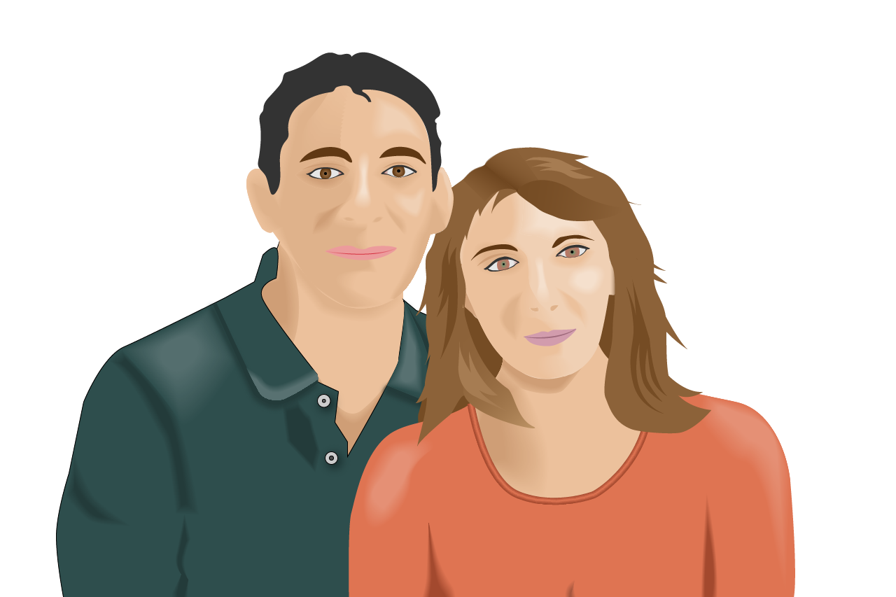 Image of our protagonist couple named Karina and Tom